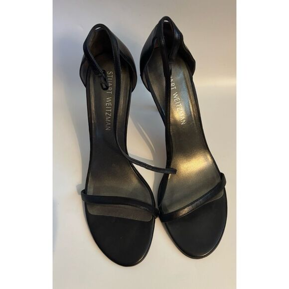 Stuart Weitzman Nudistsong Stiletto Sandals in Black Size 10 / Excellent - Picture 6 of 13
